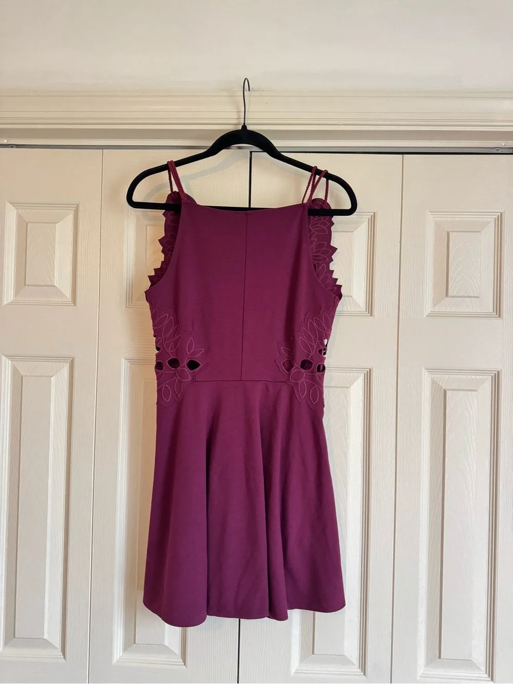 Free People Like a Dream Dress Babydoll Cutout Mini Flare Skirt Size Medium